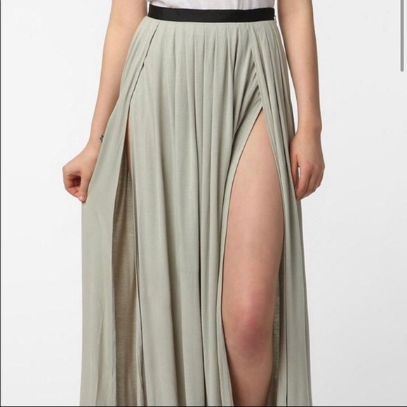 Urban Outfitters Dresses & Skirts - Urban Outfitters Double-Slit Gray Ecote Maxi Skirt